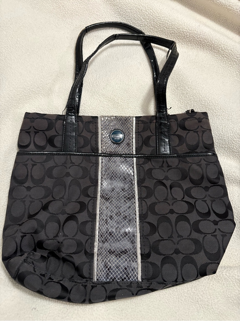 Coach Signature Python Stripe Tote